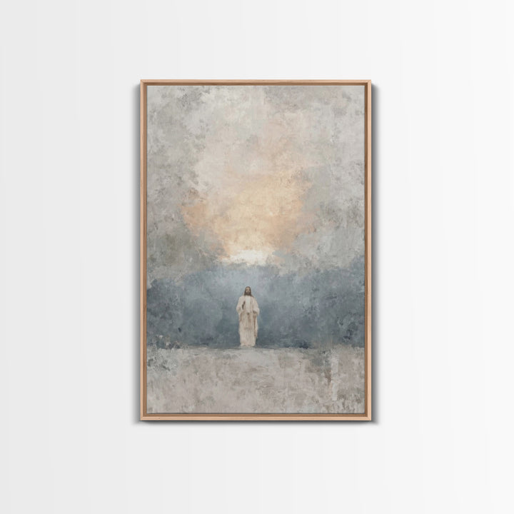 Dawn Of Mercy – Framed Canvas Print – Christian Wall Art – Christian Art Canvas – Jesus Painting – Minimalist Christian Art – Christian Art