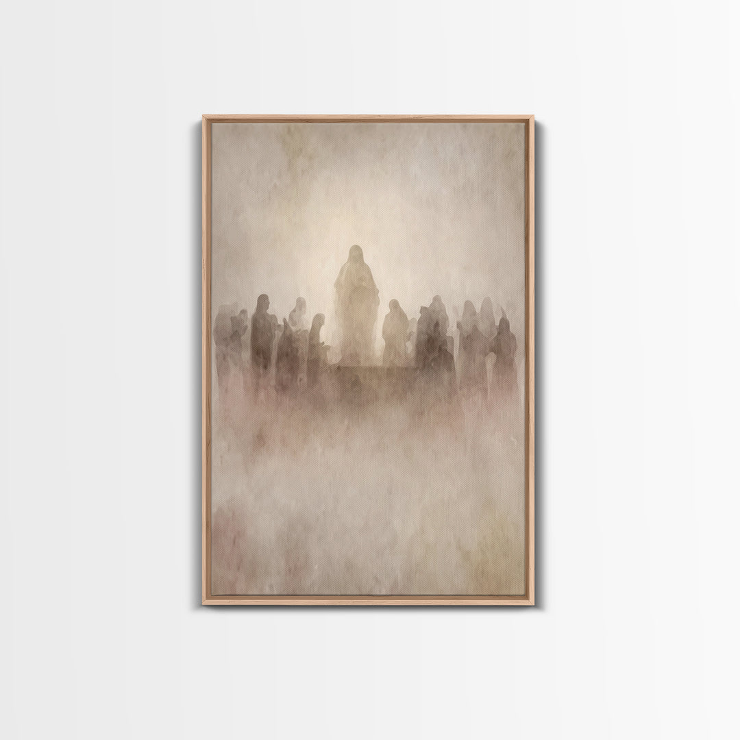 Holy Gathering – Framed Canvas Print – Christian Wall Art – Subtle Christian Art – Christian Art Canvas – Christian Painting – Vintage Chri