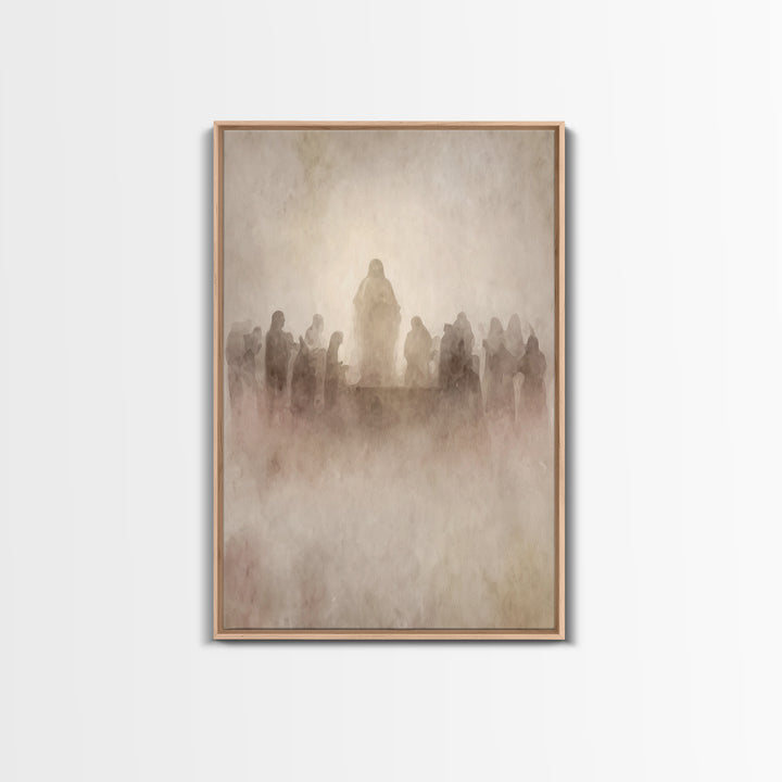 Holy Gathering – Framed Canvas Print – Christian Wall Art – Subtle Christian Art – Christian Art Canvas – Christian Painting – Vintage Chri
