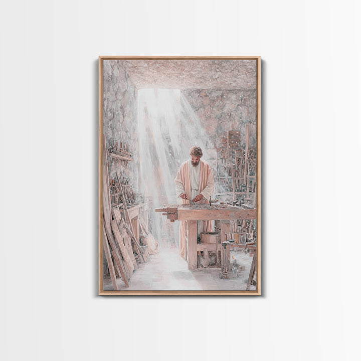 Light Of Labor - Framed Canvas Print - Christian Wall Art - Jesus Painting - Christian Art Canvas - Christian Decor - Christian Gift Ideas