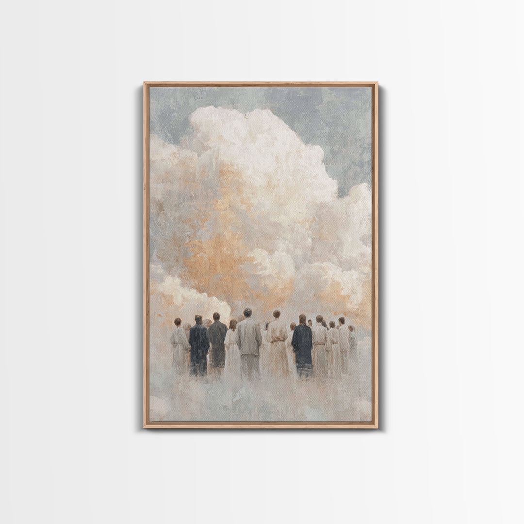 Cloudward Gathering - Framed Canvas Print - Christian Art Canvas - Christian Wall Art - Christian Painting - Christian Decor - Christmas Ar