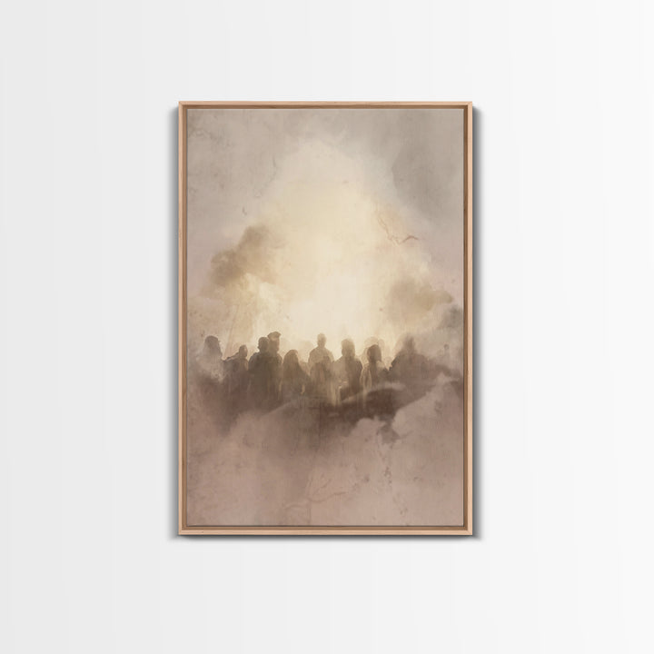 Dawnward Assembly, Framed Canvas Print, Christian Wall Art, Christian Art Canvas, Christian Painting, Christian Decor, Christmas Art
