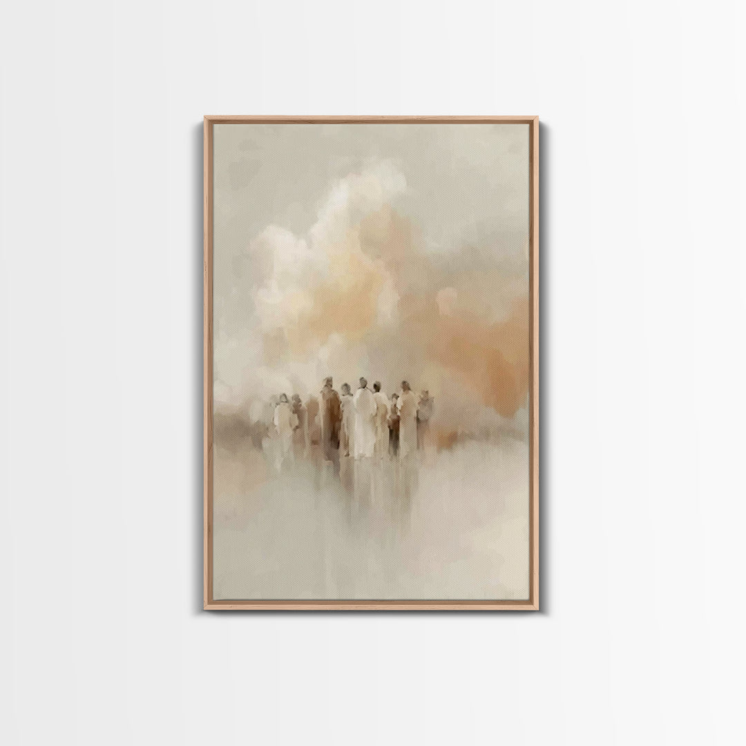 Soft Cloud Gathering, Framed Canvas Print, Christian Wall Art, Christian Art Canvas, Christian Painting, Christian Decor, Christmas Art