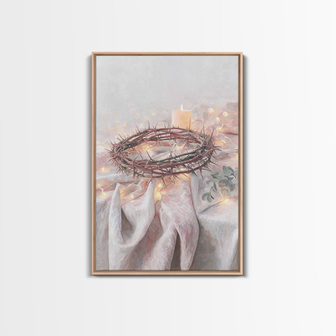 Thorns Of Grace | Framed Canvas Print | Christian Art Canvas | Christian Christmas Art | Christian Wall Art | Subtle Christian Art | Christ