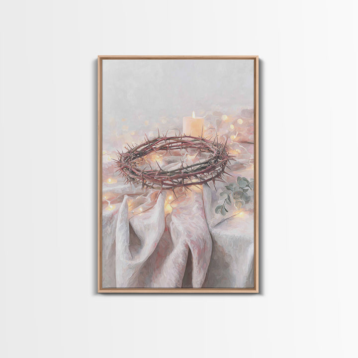 Thorns Of Grace | Framed Canvas Print | Christian Art Canvas | Christian Christmas Art | Christian Wall Art | Subtle Christian Art | Christ