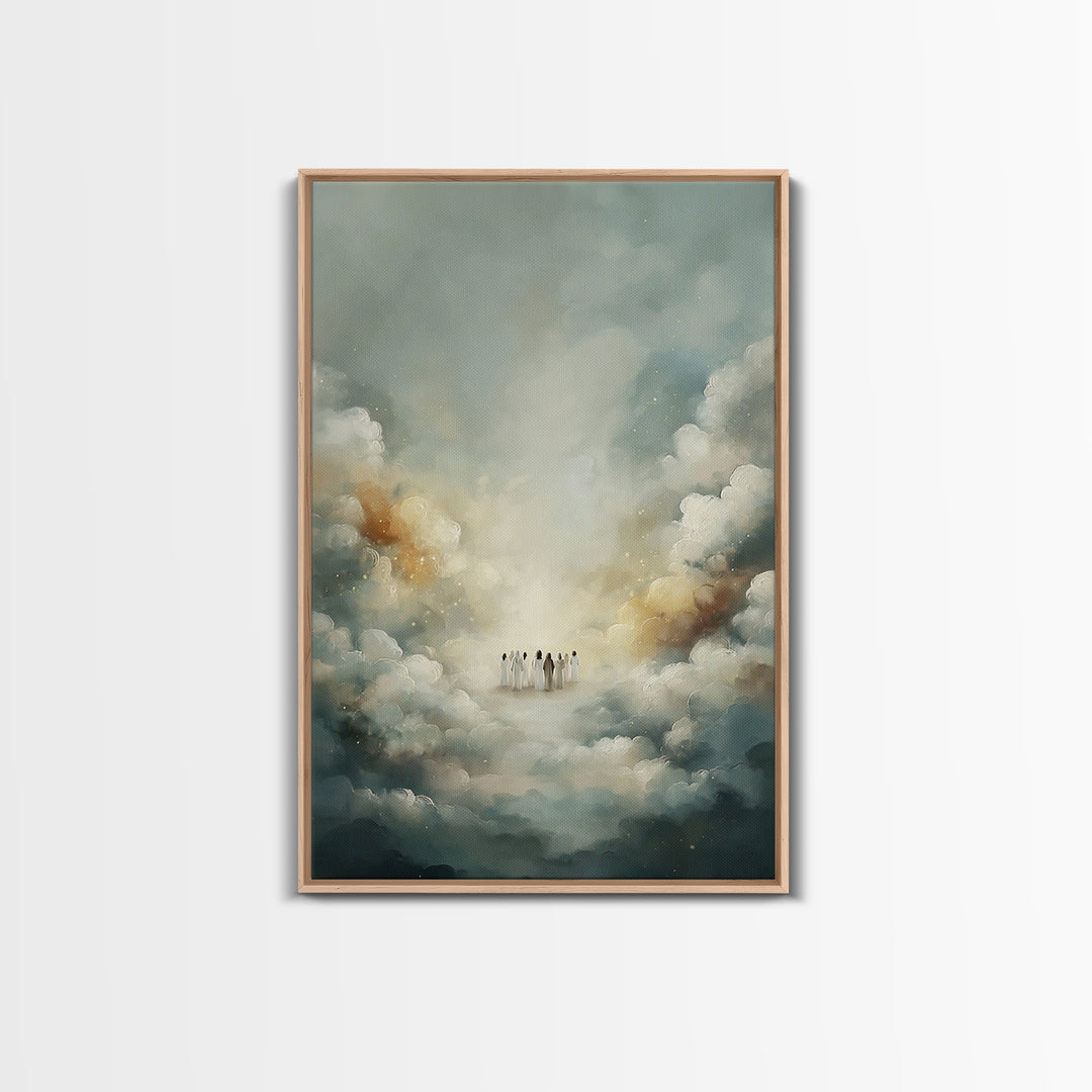 Celestial Gathering - Framed Canvas Print - Christian Wall Art - Christian Art Canvas - Christian Painting - Christian Decor - Christmas Ar