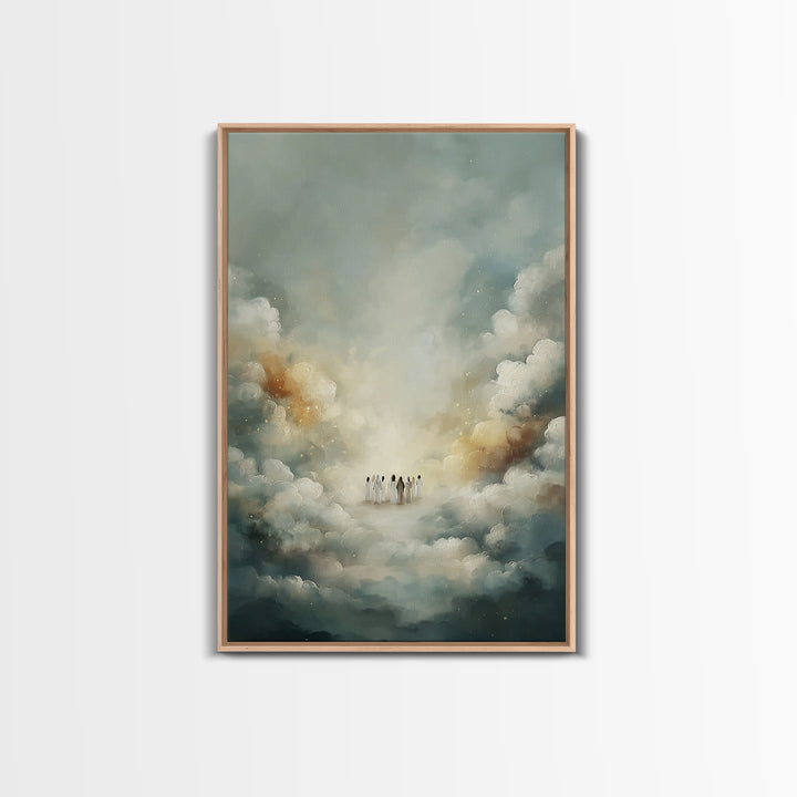 Celestial Gathering - Framed Canvas Print - Christian Wall Art - Christian Art Canvas - Christian Painting - Christian Decor - Christmas Ar