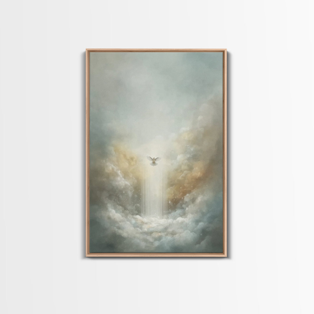 Heavenly Ascension, Framed Canvas Print, Christian Art Canvas, Christian Wall Art, Modern Christian Art, Subtle Christian Art, Christian Gi