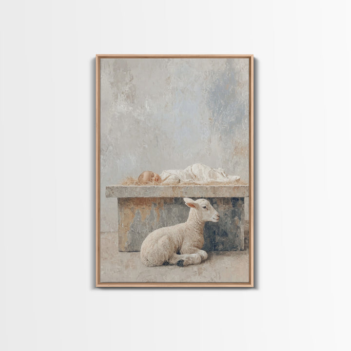 Manger Quiet Hope – Framed Canvas Print – Christian Wall Art – Christian Christmas Art – Christian Art Canvas – Subtle Christian Art – Jesu