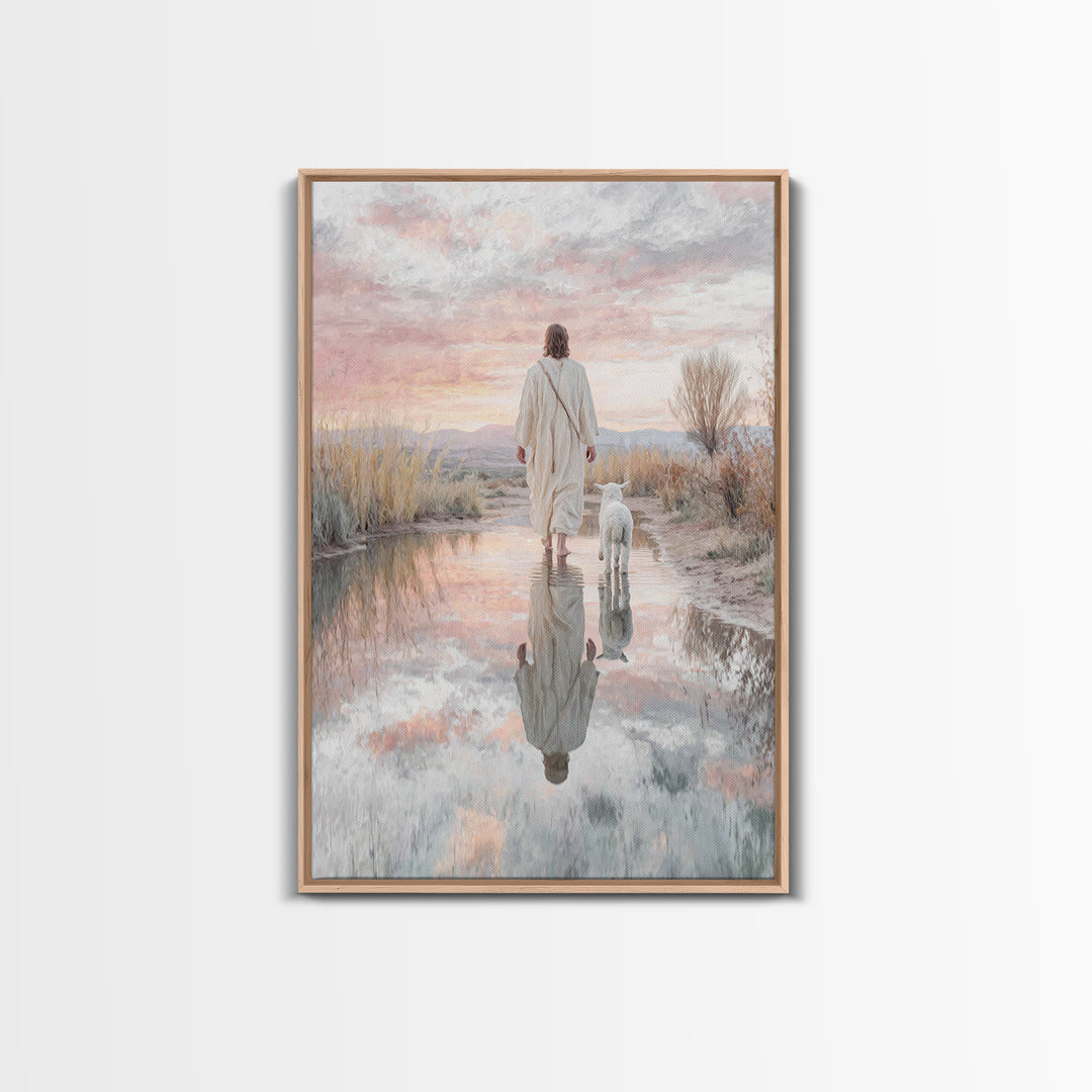 Still Waters Grace – Framed Canvas Print – Christian Art Canvas – Christian Painting – Jesus Art Print – Large Christian Art – Christian De