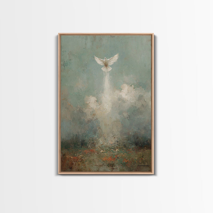 Rising Peace, Framed Canvas Print, Christian Art Canvas, Christian Wall Art, Christian Christmas Art, Unique Christian Art, Moody Christian