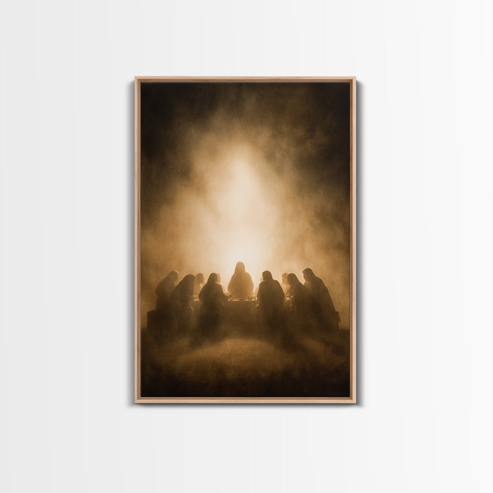 Supper Of Grace – Framed Canvas Print – Christian Art Canvas – Christian Wall Art – Jesus Painting – Christian Christmas Art – Vintage Chri