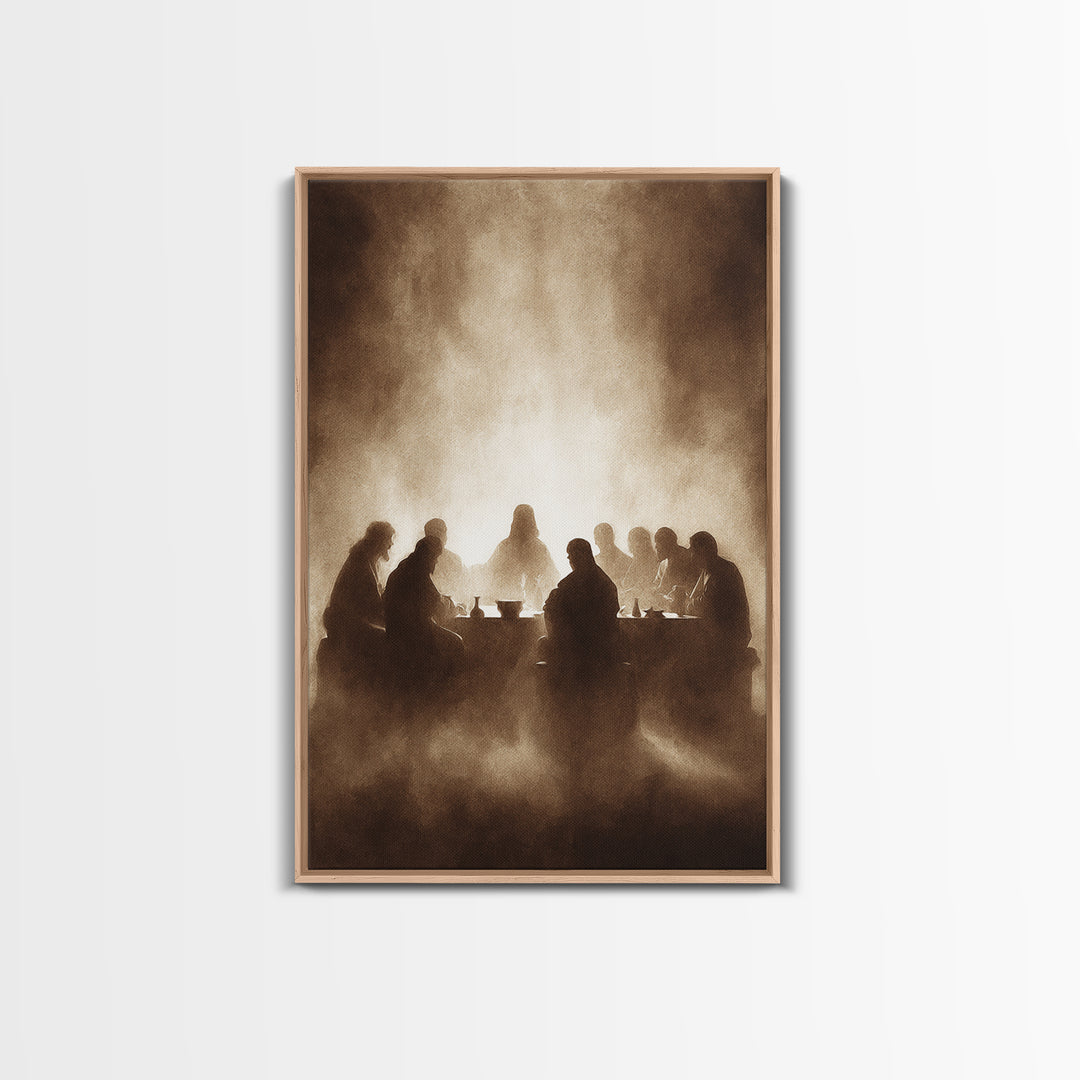 Table Of Fellowship – Framed Canvas Print – Christian Wall Art – Jesus Painting – Christian Art Canvas – Moody Christian Art – Christian Ch