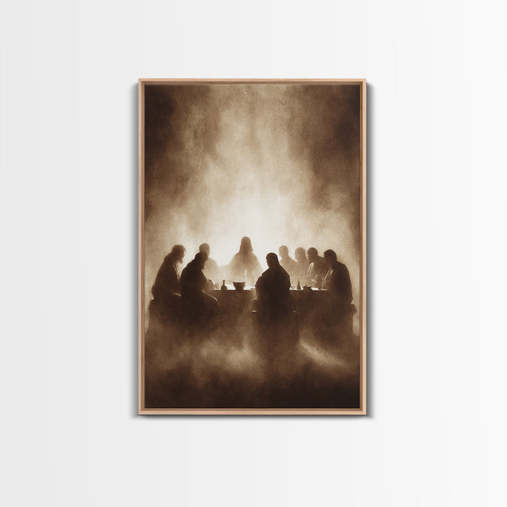 Table Of Fellowship – Framed Canvas Print – Christian Wall Art – Jesus Painting – Christian Art Canvas – Moody Christian Art – Christian Ch