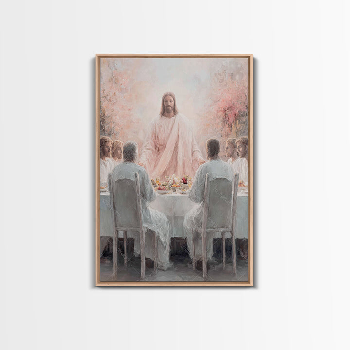 Light Of Communion – Framed Canvas Print – Christian Art Canvas – Christian Painting – Christian Wall Art – Jesus Christmas Art – Vintage C