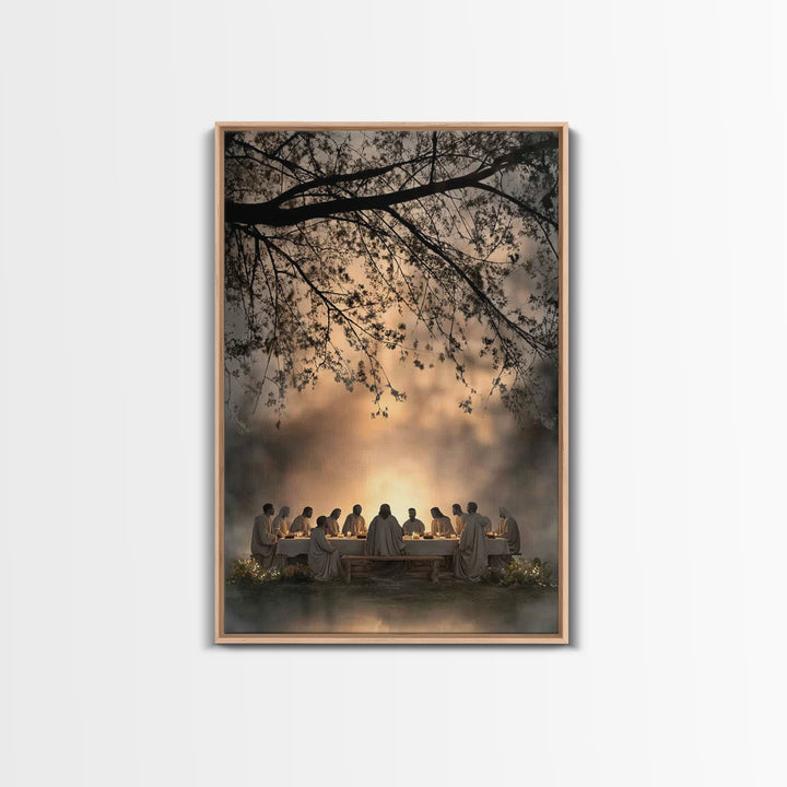 Sacred Gathering – Framed Canvas Print – Christian Wall Art – Christian Art Canvas – Jesus Painting – Subtle Christian Art – Christian Chri