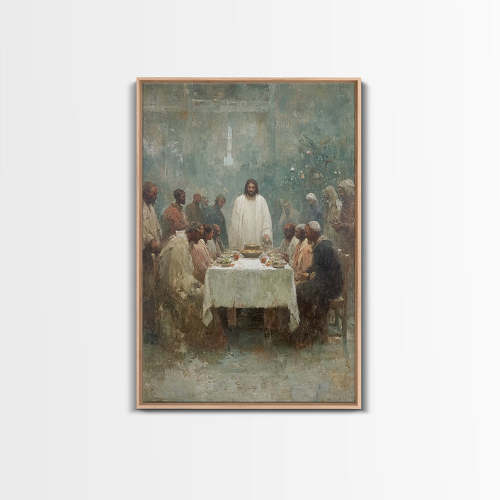 Garden Supper Peace – Framed Canvas Print – Christian Art Canvas – Jesus Painting – Christian Wall Art – Christian Christmas Art – Moody Ch