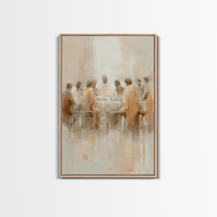 Holy Feast Circle – Framed Canvas Print – Christian Painting – Christian Wall Art – Jesus Art Print – Christian Art Canvas – Vintage Christ