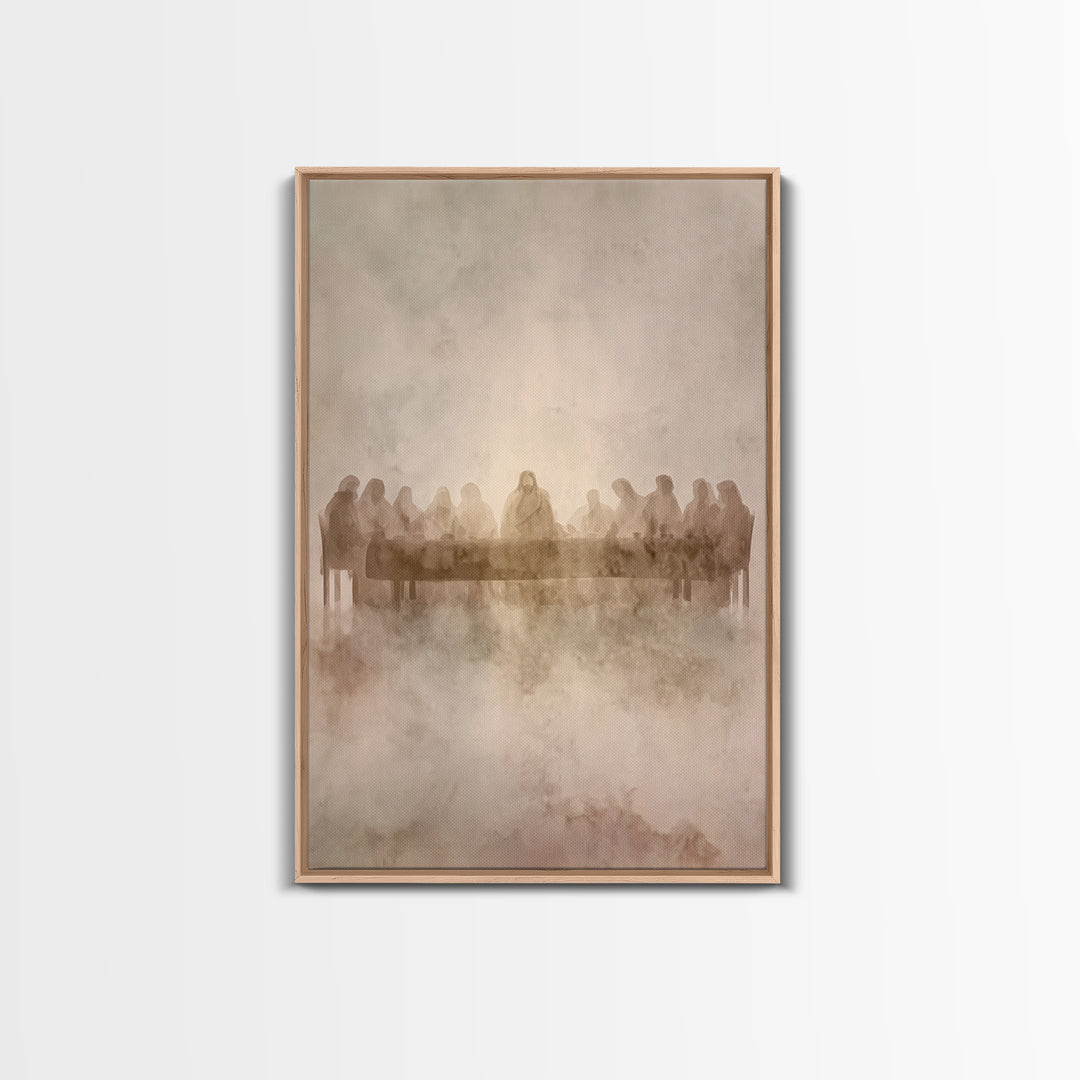 Table Of Twelve – Framed Canvas Print – Christian Art Canvas – Christian Wall Art – Jesus Painting – Minimalist Christian Art – Christian C