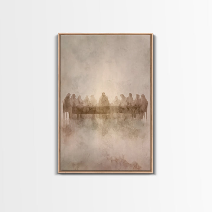 Table Of Twelve – Framed Canvas Print – Christian Art Canvas – Christian Wall Art – Jesus Painting – Minimalist Christian Art – Christian C