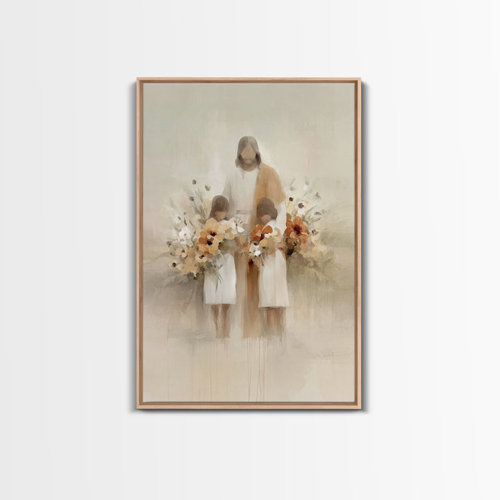 Garden Of Blessing | Framed Canvas Print | Christian Art Canvas | Jesus Art Print | Minimalist Christian Art | Christian Wall Art | Christi