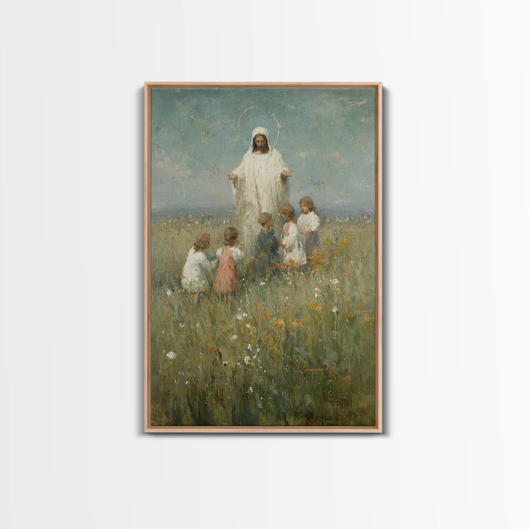 Field Of Hope – Framed Canvas Print – Christian Art Canvas – Jesus Painting – Christian Wall Art – Vintage Christian Art – Christian Art