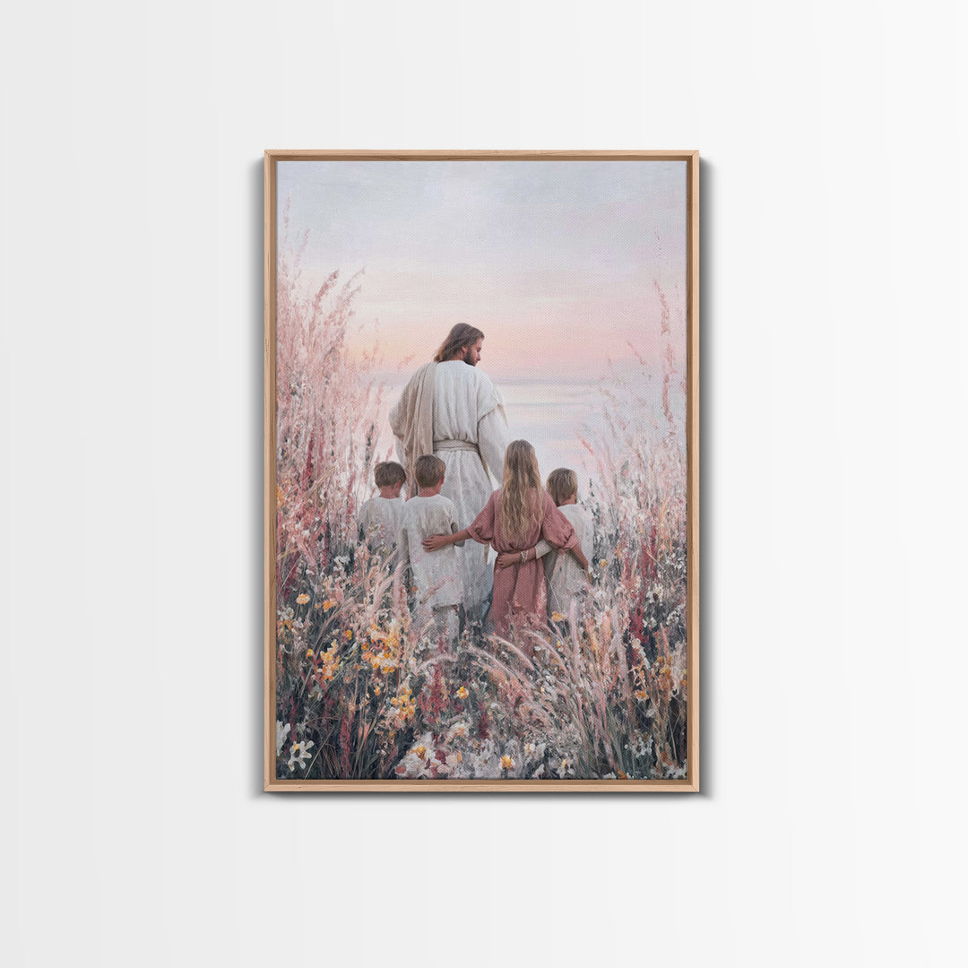 Pastel Horizon Light, Framed Canvas Print, Christian Wall Art, Jesus Art Print, Christian Art Canvas, Christian Painting, Modern Christian
