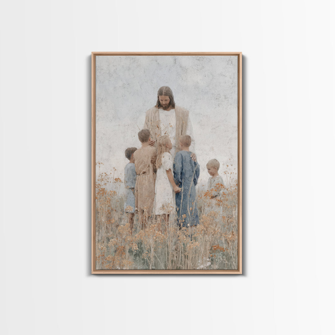 Circle Of Blessing – Framed Canvas Print – Christian Painting – Christian Art Canvas – Jesus Art Print – Subtle Christian Paintings – Chris