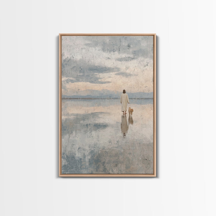 Walk Of Peace | Framed Canvas Print | Christian Wall Art | Jesus Canvas Art | Christian Art Canvas | Minimalist Christian Art | Christian P