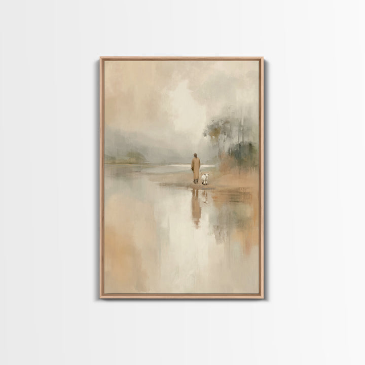 Quiet Shepherd Path – Framed Canvas Print – Christian Wall Art – Christian Art Canvas – Jesus Painting – Subtle Christian Art – Christmas A