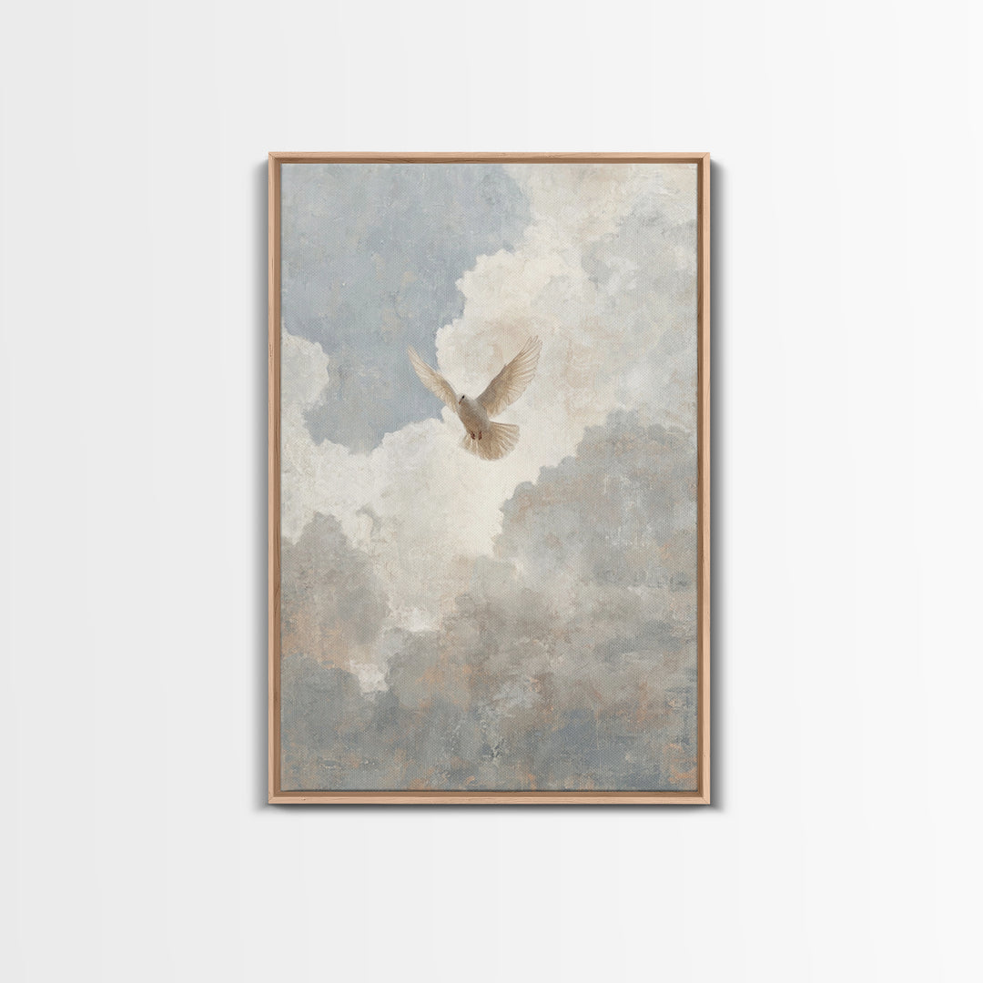 Cloudborne Peace – Framed Canvas Print – Christian Wall Art – Christian Art Canvas – Minimalist Christian Art – Subtle Christian Art – Chri
