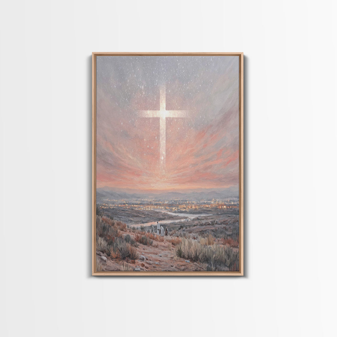 Bethlehem Star Glory – Framed Canvas Print – Christmas Art – Christian Art Canvas – Christian Wall Art – Modern Christian Art – Christian C