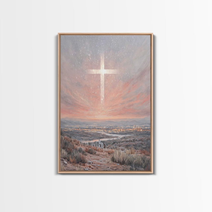 Bethlehem Star Glory – Framed Canvas Print – Christmas Art – Christian Art Canvas – Christian Wall Art – Modern Christian Art – Christian C
