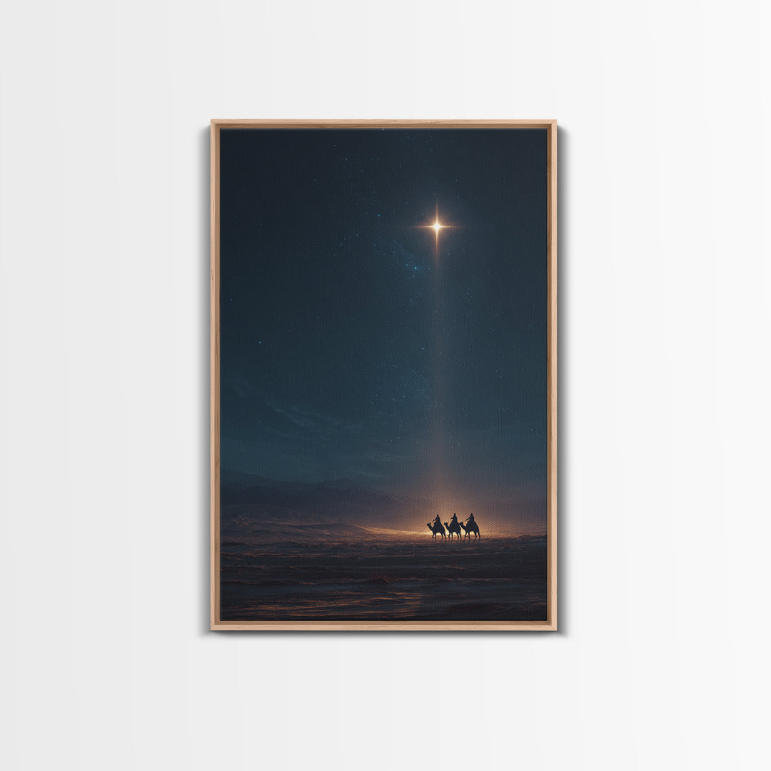 Guiding Light Promise | Framed Canvas Print | Christmas Art | Christian Art Canvas | Christian Wall Art | Moody Christian Art | Christmas A