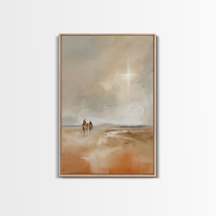 Desert Star Path, Framed Canvas Print, Christian Art Canvas, Christmas Art, Christian Wall Art, Minimalist Christian Art, Christian Christm