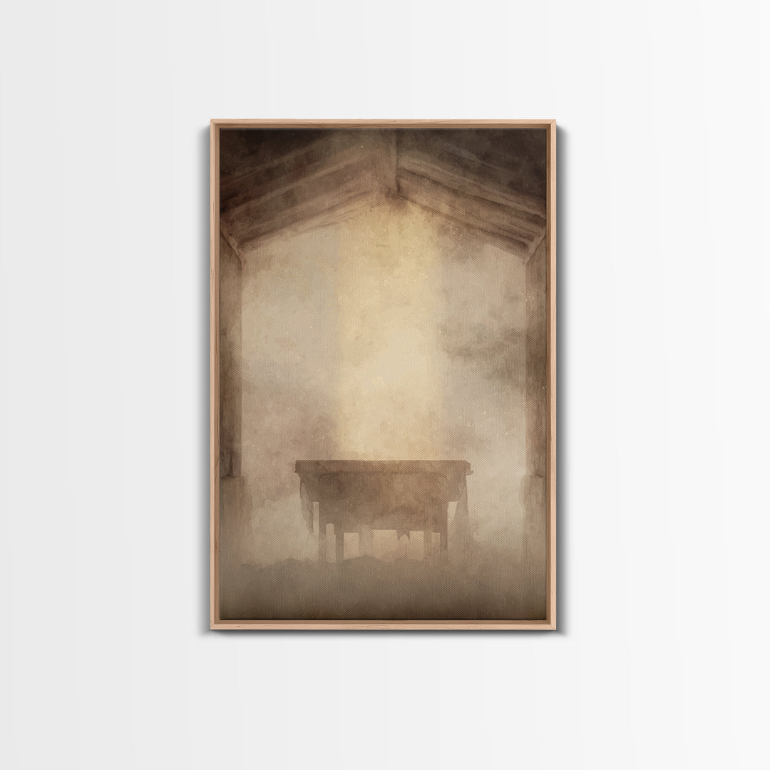 Sanctuary Light, Framed Canvas Print, Christian Art Canvas, Christian Wall Art, Subtle Christian Art, Modern Christian Art, Christian Decor
