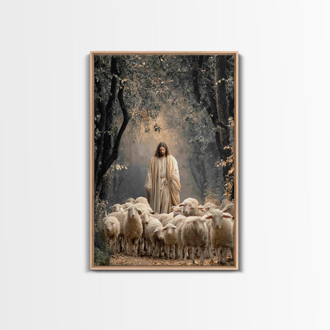 Divine Path Guide – Framed Canvas Print – Jesus Painting – Christian Wall Art – Christian Art Canvas – Large Christian Painting – Christian