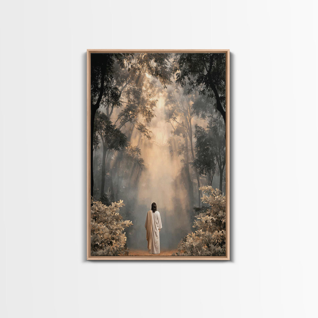 Heavenlit Journey – Framed Canvas Print – Christian Wall Art – Christian Art Canvas – Moody Christian Art – Christian Painting – Christmas