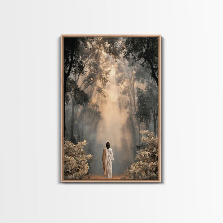 Heavenlit Journey – Framed Canvas Print – Christian Wall Art – Christian Art Canvas – Moody Christian Art – Christian Painting – Christmas
