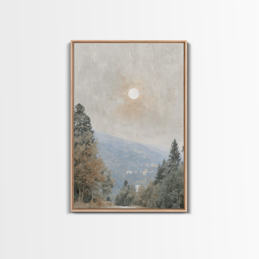 Moonlit Peace – Framed Canvas Print – Christian Art Canvas – Christian Wall Art – Moody Christian Art – Christmas Art – Christian Decoratio