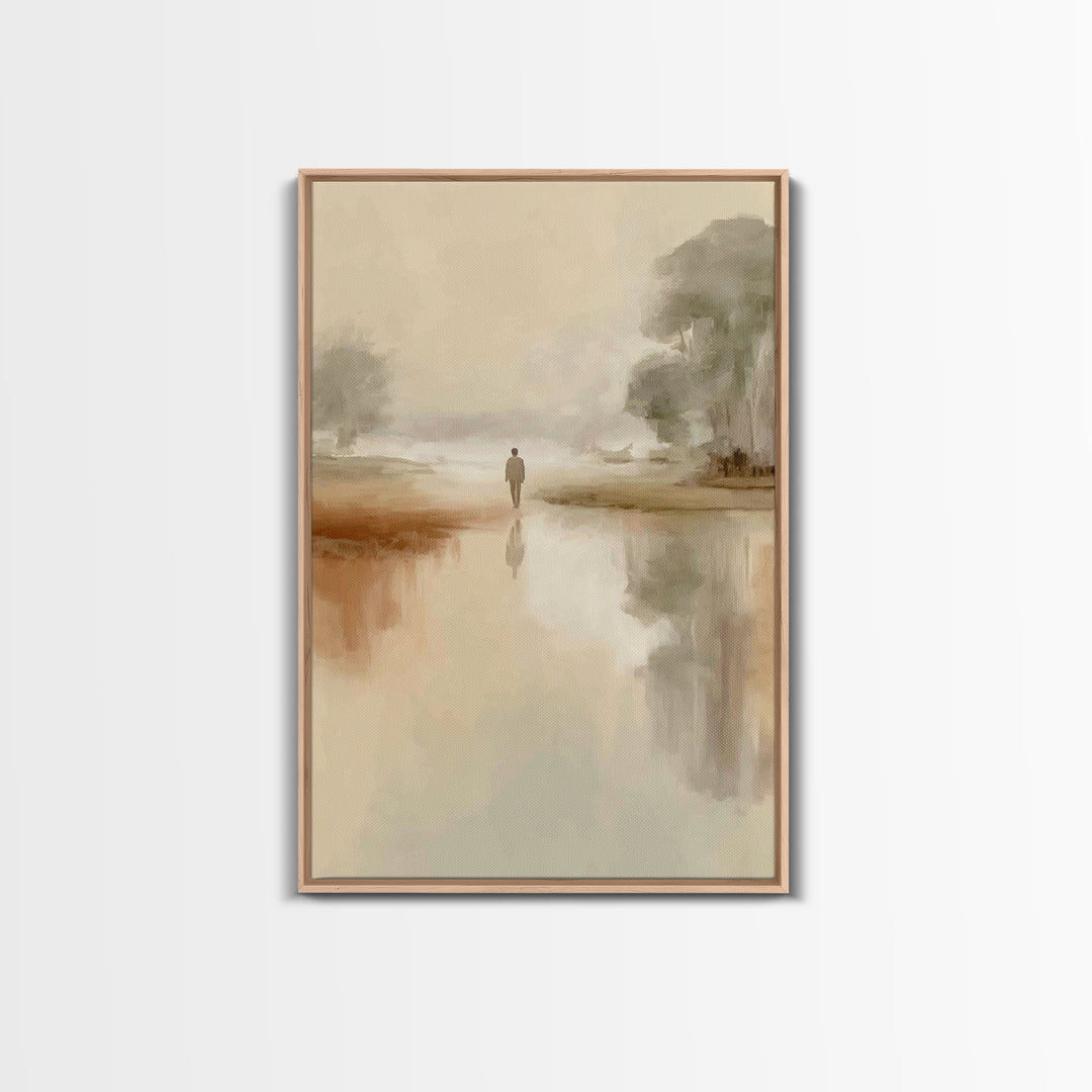 Silent Horizon | Framed Canvas Print | Christian Art | Christian Wall Art | Minimalist Christian Art | Jesus Painting | Christian Christmas