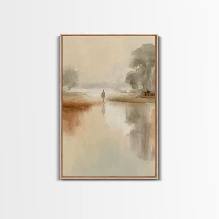 Silent Horizon | Framed Canvas Print | Christian Art | Christian Wall Art | Minimalist Christian Art | Jesus Painting | Christian Christmas