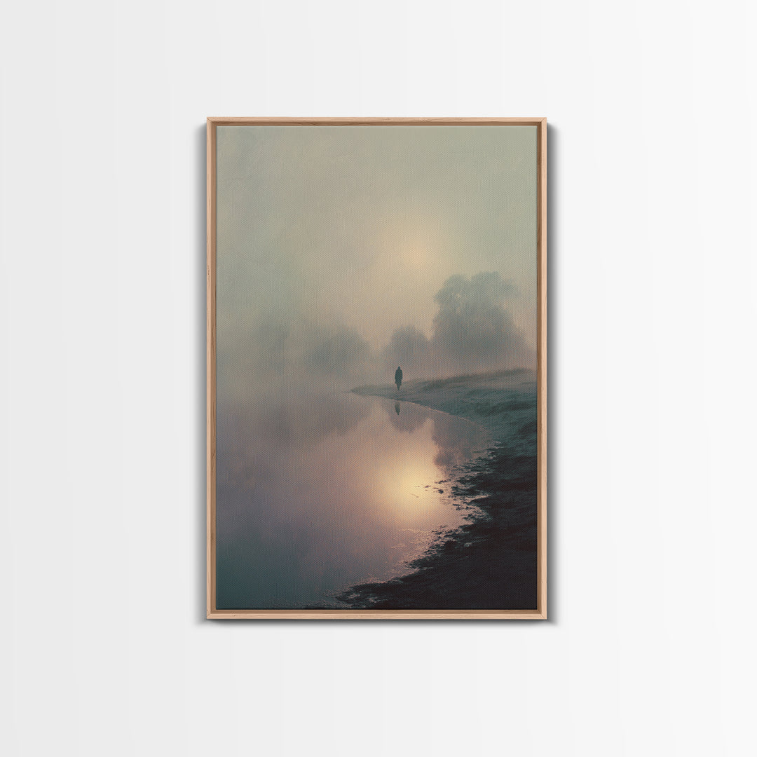 Twilight Journey, Framed Canvas Print, Christian Paintings, Jesus Art Print, Christian Art Gift, Moody Christian Art, Christmas Wall Art