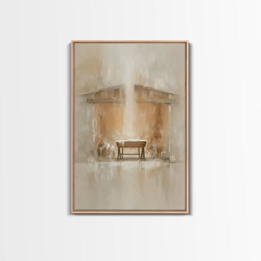 Holy Manger Light | Framed Canvas Print | Christian Art Canvas | Christmas Wall Art | Christian Christmas Art | Subtle Christian Art | Chri
