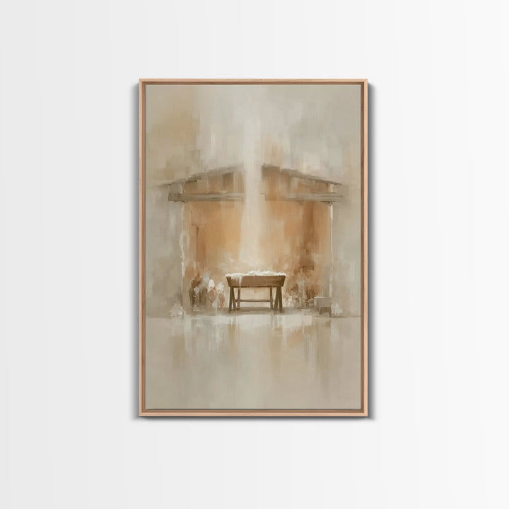 Holy Manger Light | Framed Canvas Print | Christian Art Canvas | Christmas Wall Art | Christian Christmas Art | Subtle Christian Art | Chri