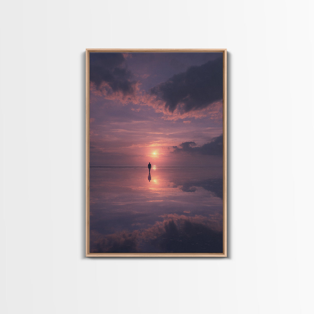 Twilight Solemn Journey, Framed Canvas Print, Christian Wall Art, Christian Art Canvas, Moody Christian Art, Christian Painting, Christian