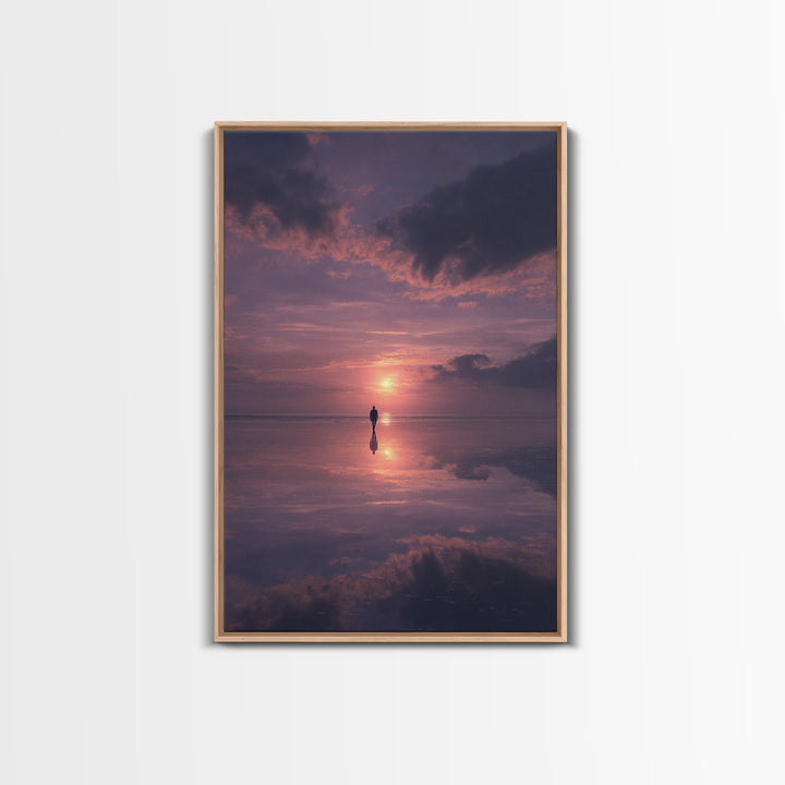Twilight Solemn Journey, Framed Canvas Print, Christian Wall Art, Christian Art Canvas, Moody Christian Art, Christian Painting, Christian
