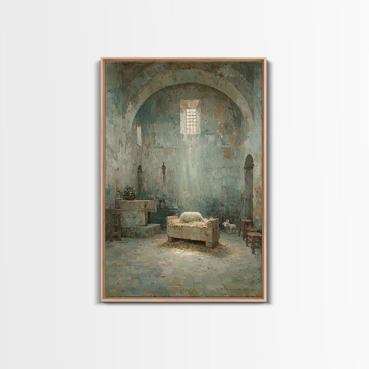Sanctuary Manger Peace | Framed Canvas Print | Christian Wall Art | Vintage Christian Art | Christian Art Canvas | Christian Painting | Sub