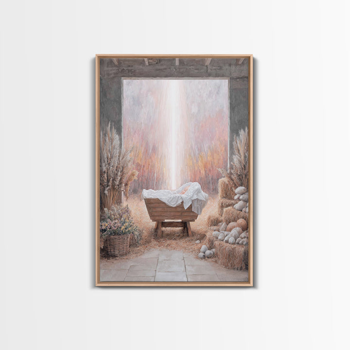 Manger Of Peace | Framed Canvas Print | Christian Wall Art | Christian Art Canvas | Christmas Art Prints | Framed Christmas Art | Christian