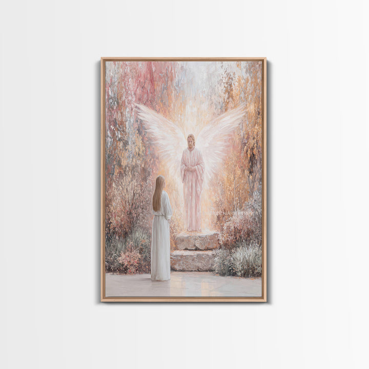 Angel’s Glad Tidings – Framed Canvas Print – Christian Wall Art – Christian Art Canvas – Modern Christian Art – Christian Gift – Christian